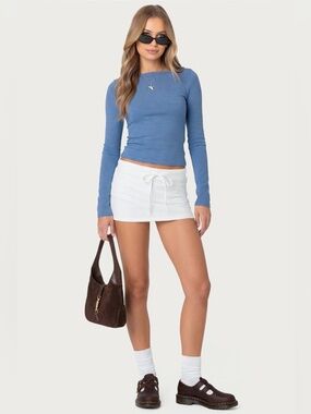 🌙 B171 EDIKTED - Bayside Slitted Micro Skort